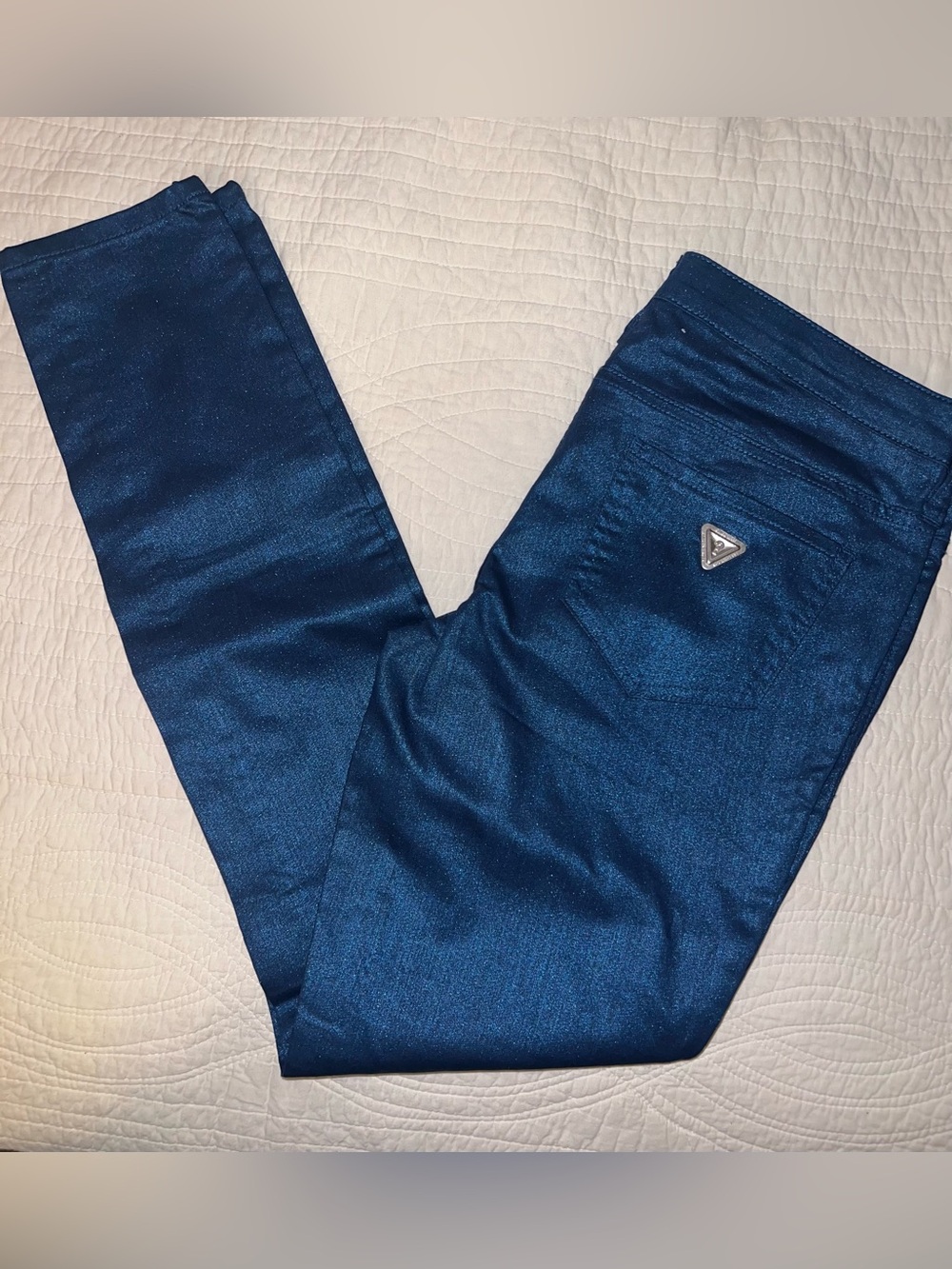 Guess Shiny Dark Blue Low Rise Jeggings